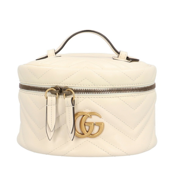 GUCCI White Leather GG Marmont Vanity Bag - Picture 1 of 8